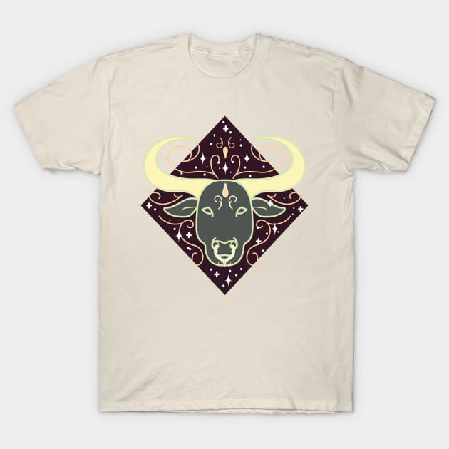 Taurus Bull (Grey) T-Shirt by VenusAndMoon